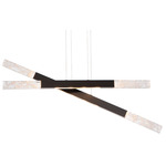 Axis Moda Double Linear Pendant - Matte Black / Clear Cast Glass