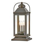 Anchorage 12V Outdoor Pier Mount Lantern - Light Oiled Bronze / Clear Seedy