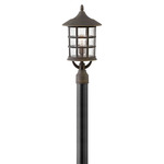 Freeport 12V Composite Outdoor Post / Pier Mount Lantern - Oil Rubbed Bronze / Clear Seedy