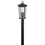 Bromley 12V Outdoor Post / Pier Mount - Oil Rubbed Bronze / Clear