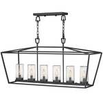 Alford Place 12V Linear Chandelier - Museum Black / Clear Seedy