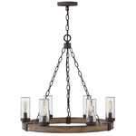 Sawyer 12V Outdoor Chandelier - Sequoia / Clear Seedy