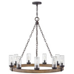 Sawyer 12V Outdoor Chandelier - Sequoia / Clear Seedy