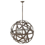 Carson 12V Outdoor Pendant - Vintage Iron / Clear Seedy