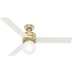 Allison Ceiling Fan - Modern Brass / Fresh White / Drifted Oak