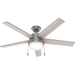 Anslee Ceiling Fan with Light - Matte Silver / Light Gray Oak / Greyed Walnut