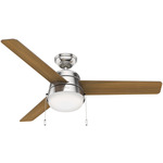 Aker Ceiling Fan - Brushed Nickel / American Walnut/Natural Wood