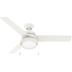 Aker Outdoor Ceiling Fan with Light - Fresh White / Fresh White / Light Oak
