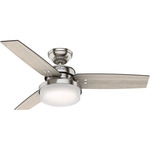 Sentinel 44 Inch Ceiling Fan - Brushed Nickel / Light Gray Oak / Greyed Walnut