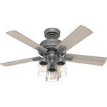 Hartland Ceiling Fan with Light - Matte Silver / Light Gray Oak