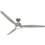Park View Outdoor Ceiling Fan - Matte Silver / Weathered Beach Wood