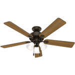 Swanson 3-Light Ceiling Fan - New Bronze / American Walnut / Greyed Walnut / Clear Frosted