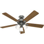 Swanson 3-Light Ceiling Fan - Matte Silver / Autumn Walnut / Natural Wood / Clear Frosted
