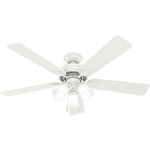 Swanson 3 Light Ceiling Fan - Fresh White / Fresh White / Natural Wood