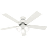 Swanson 3-Light Ceiling Fan - Fresh White / Fresh White / Natural Wood / Clear Frosted