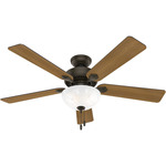 Swanson Ceiling Fan with Bowl Light - New Bronze / American Walnut / Greyed Walnut