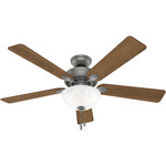 Swanson Ceiling Fan with Bowl Light - Matte Silver / Autumn Walnut / Natural Wood