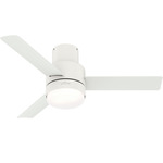 Gilmour Outdoor Flush Ceiling Fan with Light - Matte White / Matte White