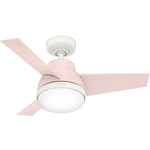Valda Ceiling Fan - Blush Pink / White