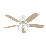 Amberlin Ceiling Fan - Fresh White / Fresh White / Bleached Grey Pine