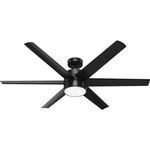 Solaria Outdoor Ceiling Fan with Light - Matte Black / Matte Black