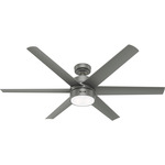 Solaria Outdoor Ceiling Fan with Light - Matte Silver / Matte Silver