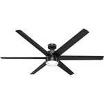 Solaria Outdoor Ceiling Fan with Light - Matte Black / Matte Black