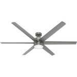 Solaria Outdoor Ceiling Fan with Light - Matte Silver / Matte Silver