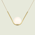 Perle 1 Pendant - Aged Brass / Alabaster White