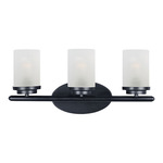 Corona Bathroom Vanity Light - Frosted / Black