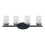 Corona Bathroom Vanity Light - Frosted / Black