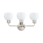 Coraline Bathroom Vanity Light - Satin Nickel / Satin White