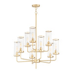 Crosby Chandelier - Satin Brass / Clear Ribbed