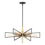 Wings Chandelier - Satin Brass / Black