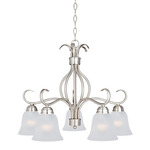 Basix Down Light Chandelier - Satin Nickel / Frosted