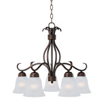 Basix Down Light Chandelier - Oil Rubbed Bronze / Frosted