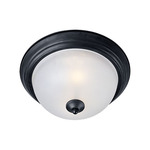 Essentials 584x Flush Mount with Finial - Black / Frosted