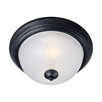 Essentials 584x Flush Mount with Finial - Black / Frosted