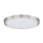 Chip Outdoor Round Flush Ceiling Light - Satin Nickel / White