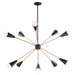 Lovell Chandelier - Satin Brass / Black