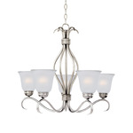 Basix Chandelier - Satin Nickel / Frosted