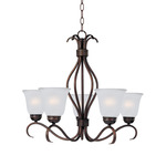 Basix Chandelier - Oil Rubbed Bronze / Frosted