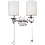 Lucent 2-Light Wall Sconce - Polished Nickel / White