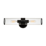 Crosby Wall Sconce - Black / Clear Ribbed