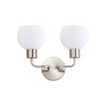 Coraline Bathroom Vanity Light - Satin Nickel / Satin White