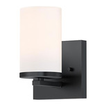 Lateral Wall Sconce - Black / Satin White