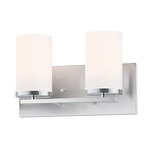 Lateral Bathroom Vanity Light - Satin Nickel / Satin White