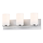 Lateral Bathroom Vanity Light - Satin Nickel / Satin White