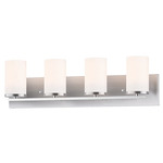 Lateral Bathroom Vanity Light - Satin Nickel / Satin White