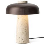 Reverse Table Lamp - Travertine / Bronzed Brass